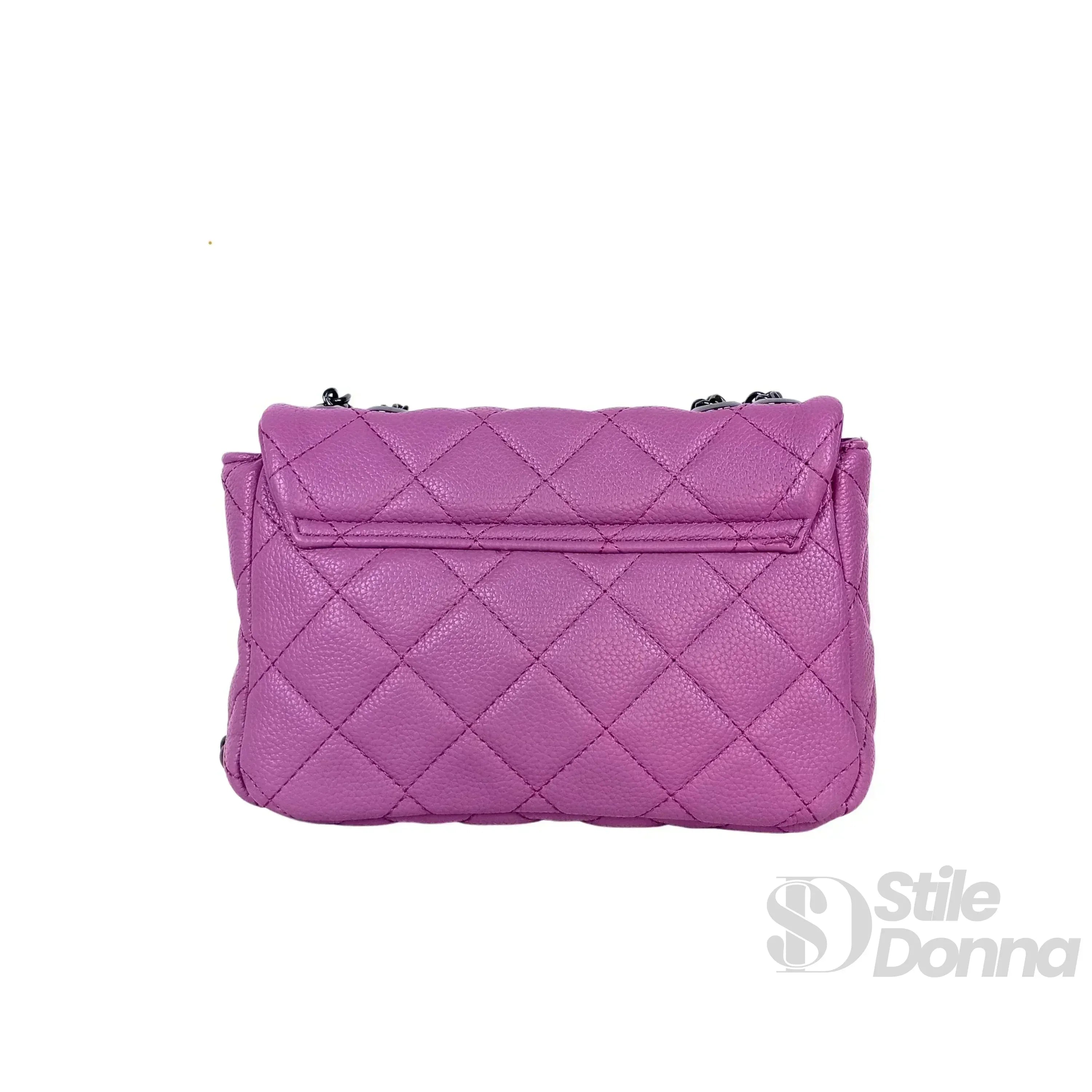 Stile Donna borsa a tracolla ecopelle argento con interno microfibra – interno e tasche