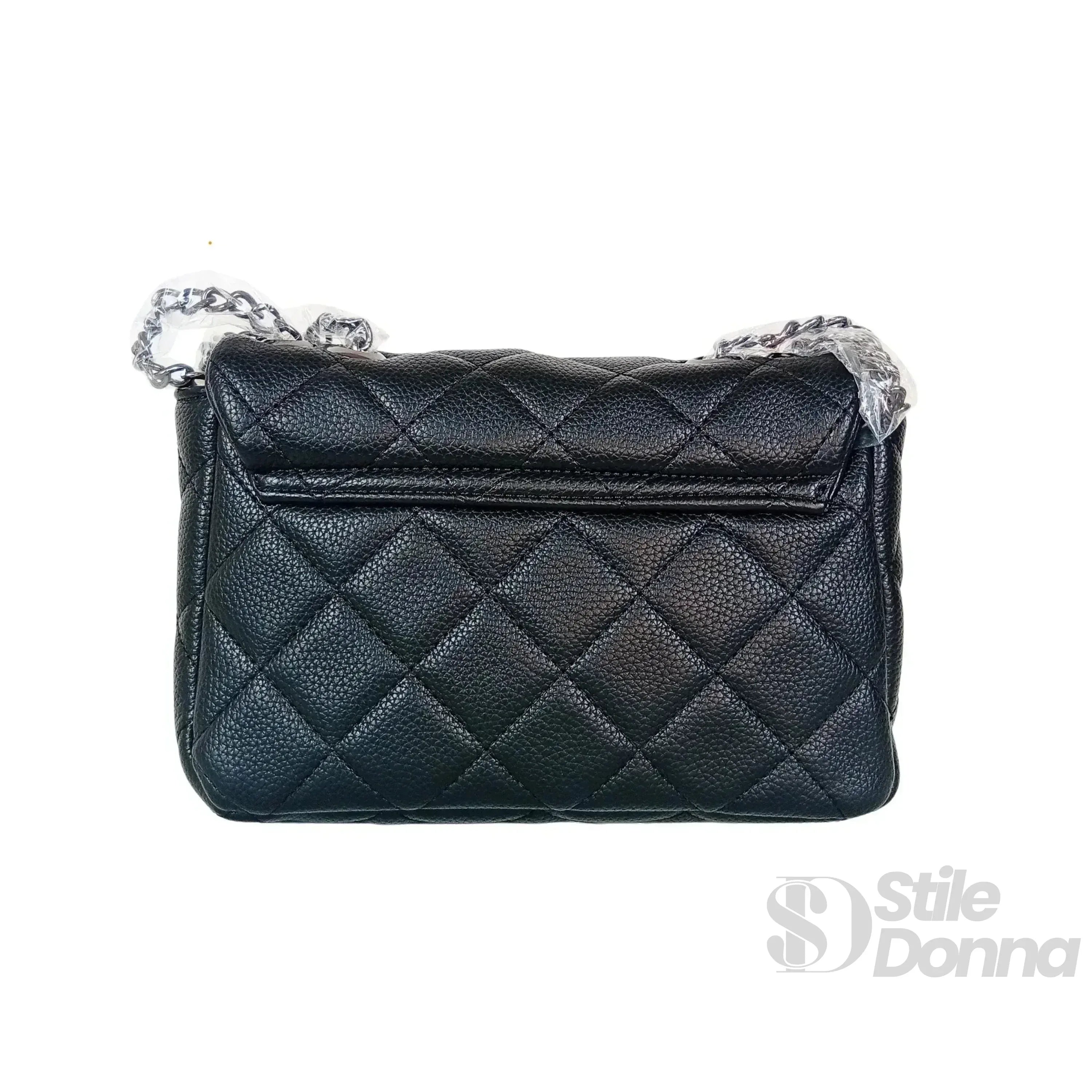 Stile Donna borsa a tracolla ecopelle argento – dettaglio chiusura