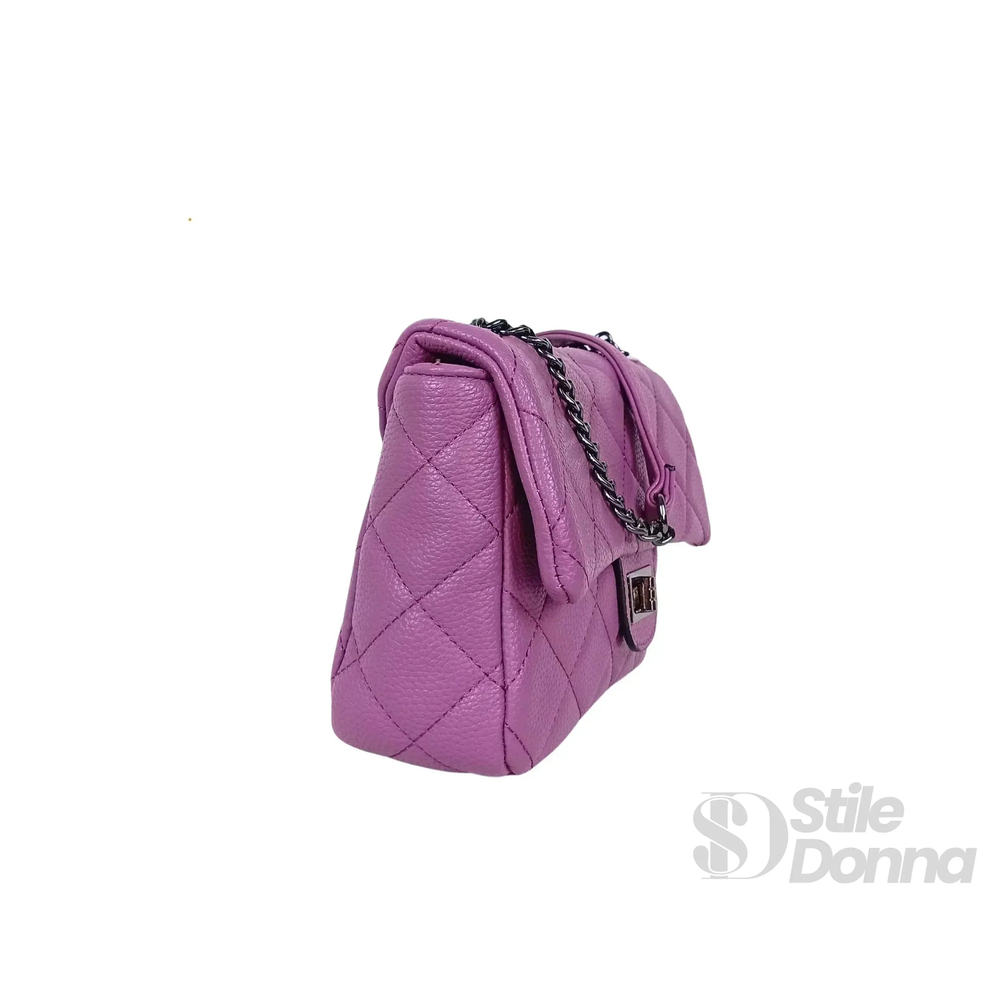 Stile Donna borsa a tracolla ecopelle argento – dettaglio manico