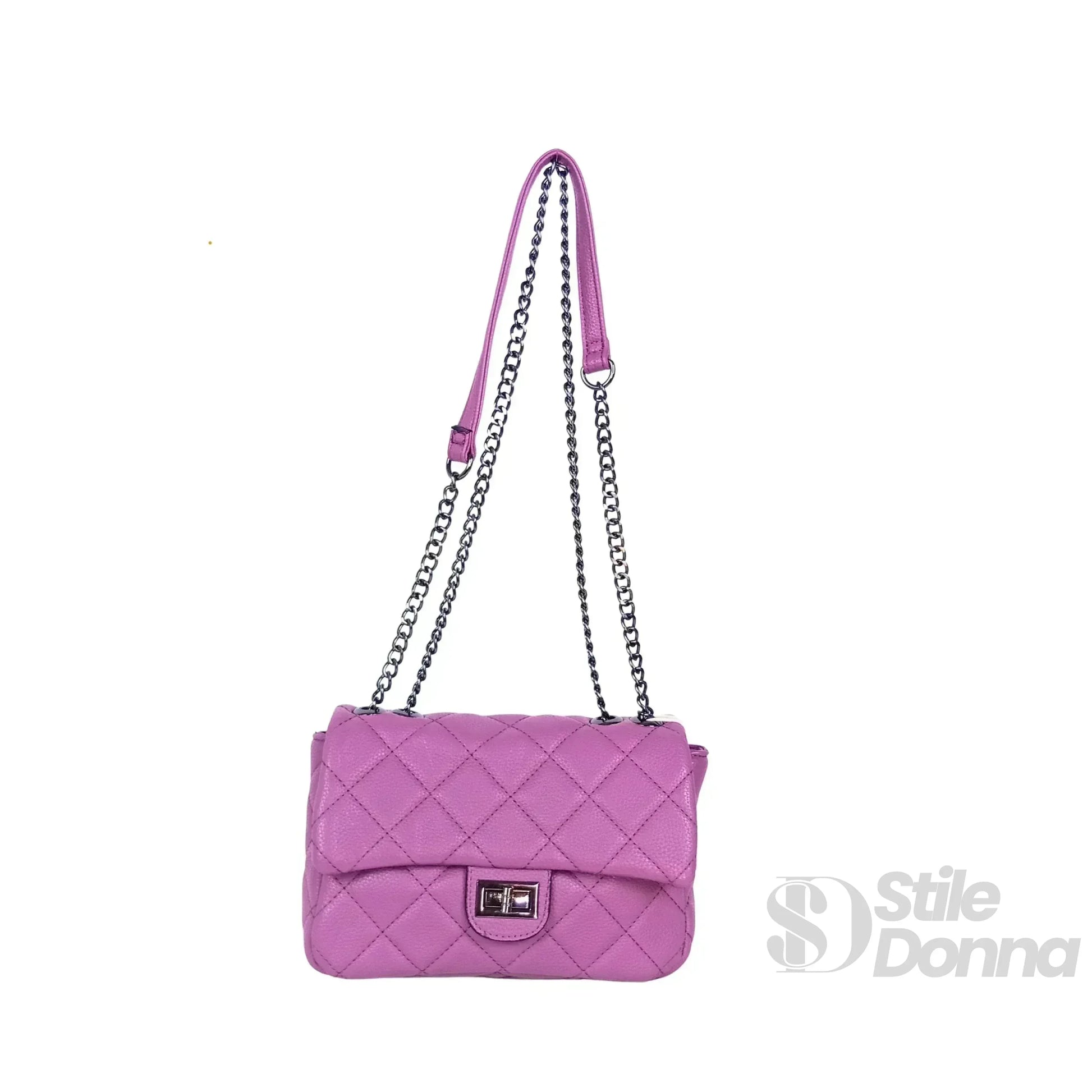 Stile Donna borsa a tracolla ecopelle argento – con accessori abbinati