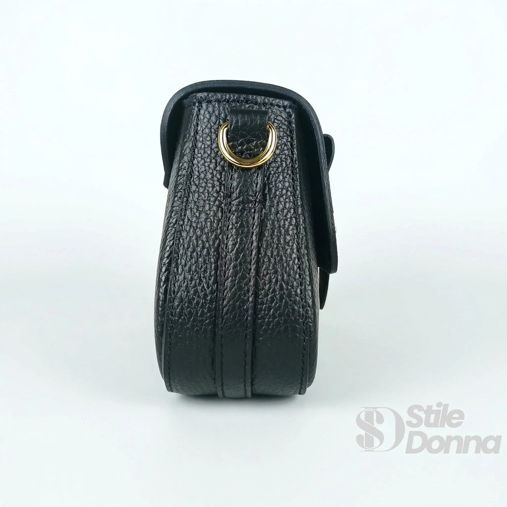 Borsa Bella Nova Crossbody in Vera Pelle e Camoscio | Dettaglio manico | vera pelle | Verde