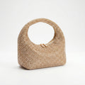 Stile Donna borsa da sera mesh strass oro scintillante donna – vista frontale