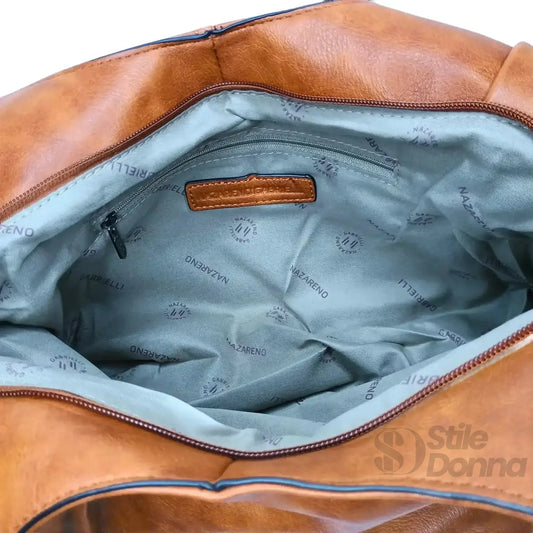 Stile Donna borsa hobo shopping ecopelle cuoio – vista posteriore