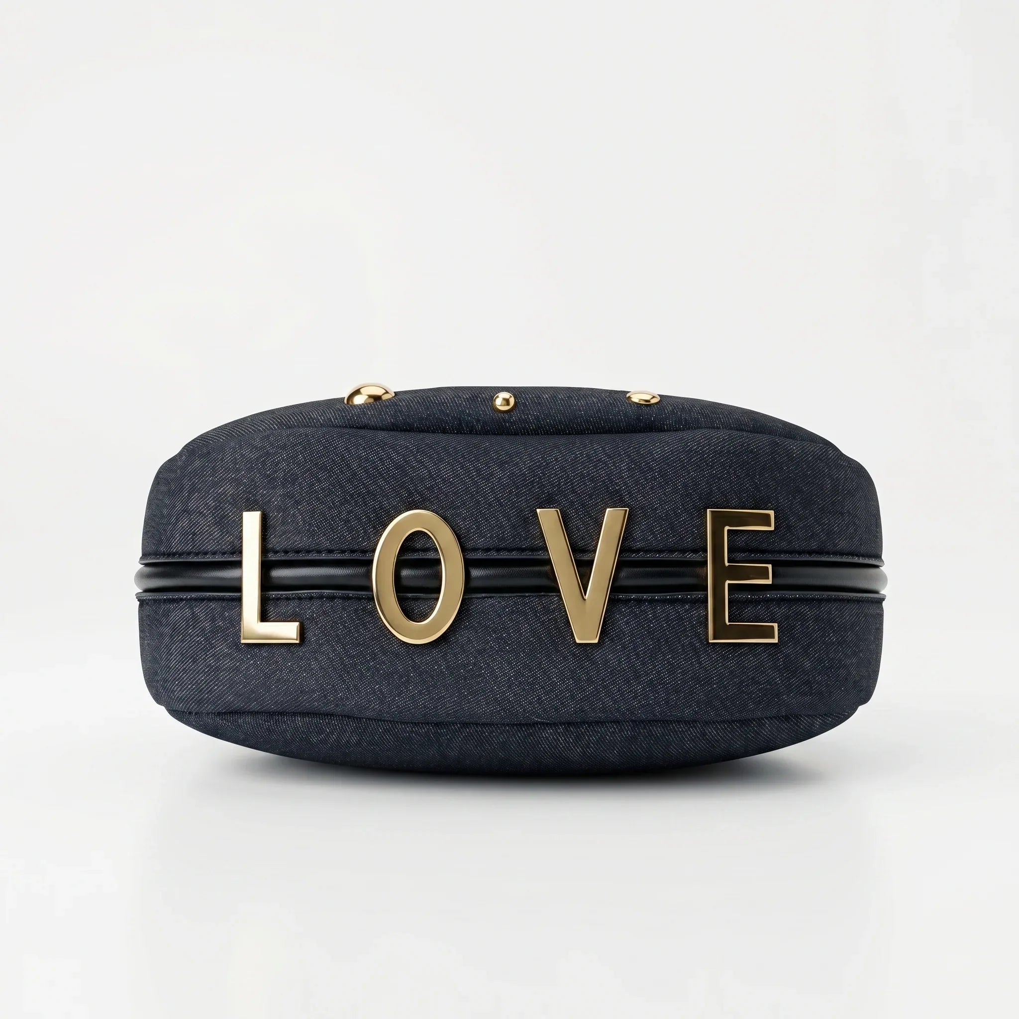 Stile Donna borsa denim blu con tracolla rimovibile donna – borsa indossata