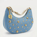 Borsa in Denim con Tracolla Rimovibile e Chiusura a Cerniera - Stile Donna Bags