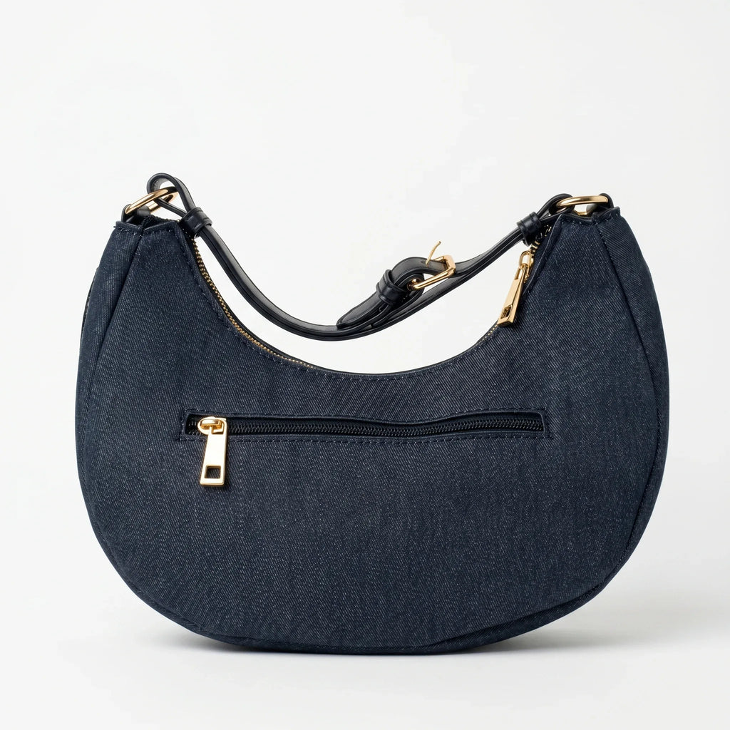 Stile Donna borsa denim blu con tracolla rimovibile – vista supplementare 5
