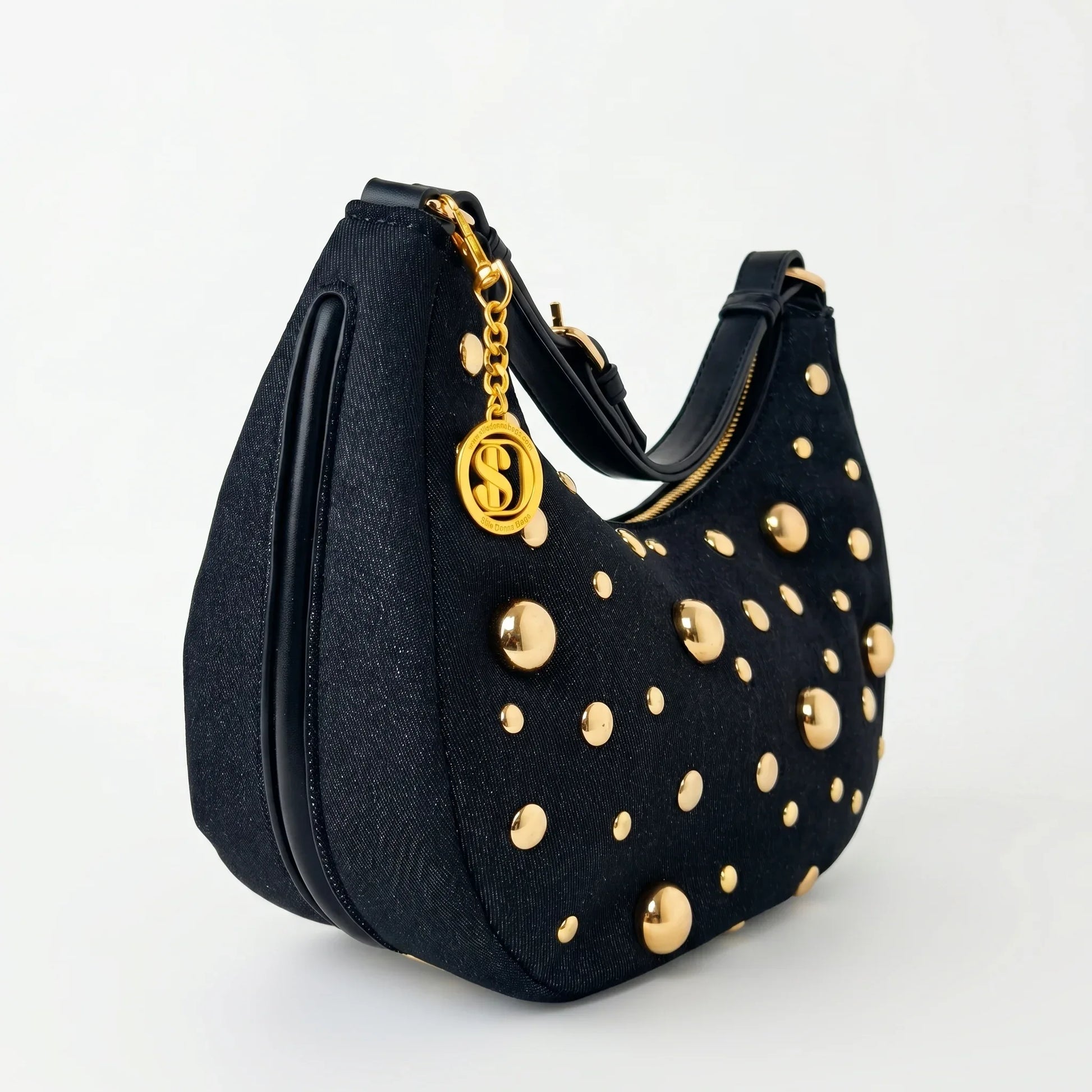 Stile Donna borsa denim blu con tracolla rimovibile – vista supplementare 6