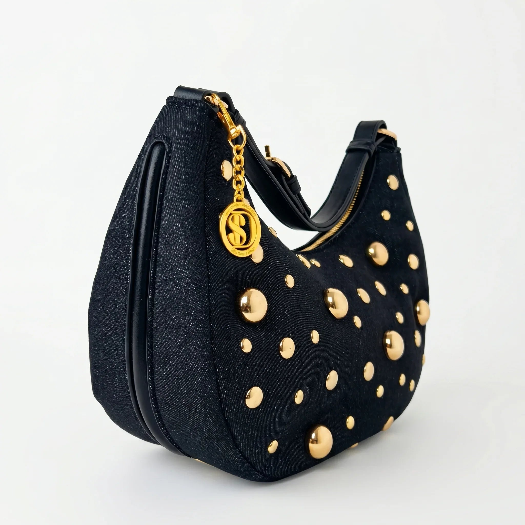 Stile Donna borsa denim blu con tracolla rimovibile – vista supplementare 6