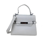 Borsa in Ecopelle Grigio con Tracolla Rimovibile e Fodera in Microfibra - Stile Donna Bags