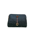 Briciole borsa a tracolla ecopelle nera con monogramma donna – vista frontale