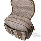 Briciole Borsa a Tracolla in Ecopelle Beige con Dettagli Oro - Stile Donna Bags