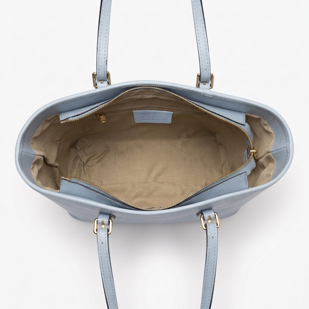 Чанта Serena Shopper от истинска кожа Saffiano с двойно вътрешно джобче – Stile Donna Bags
