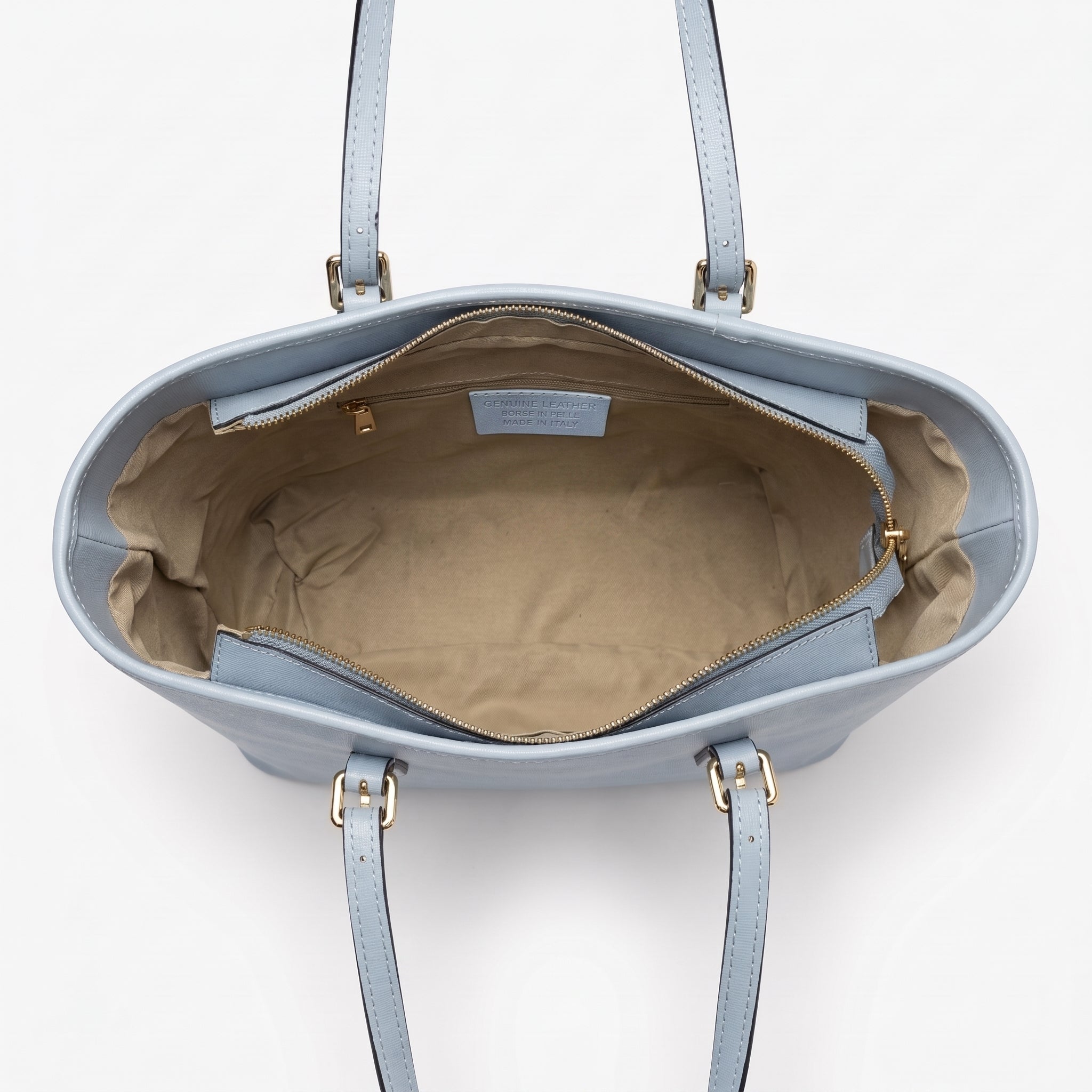 Чанта Serena Shopper от истинска кожа Saffiano с двойно вътрешно джобче – Stile Donna Bags