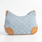 Borsa Hobo Sweet Years in Denim Jacquard con Catena e Tracolla Larga