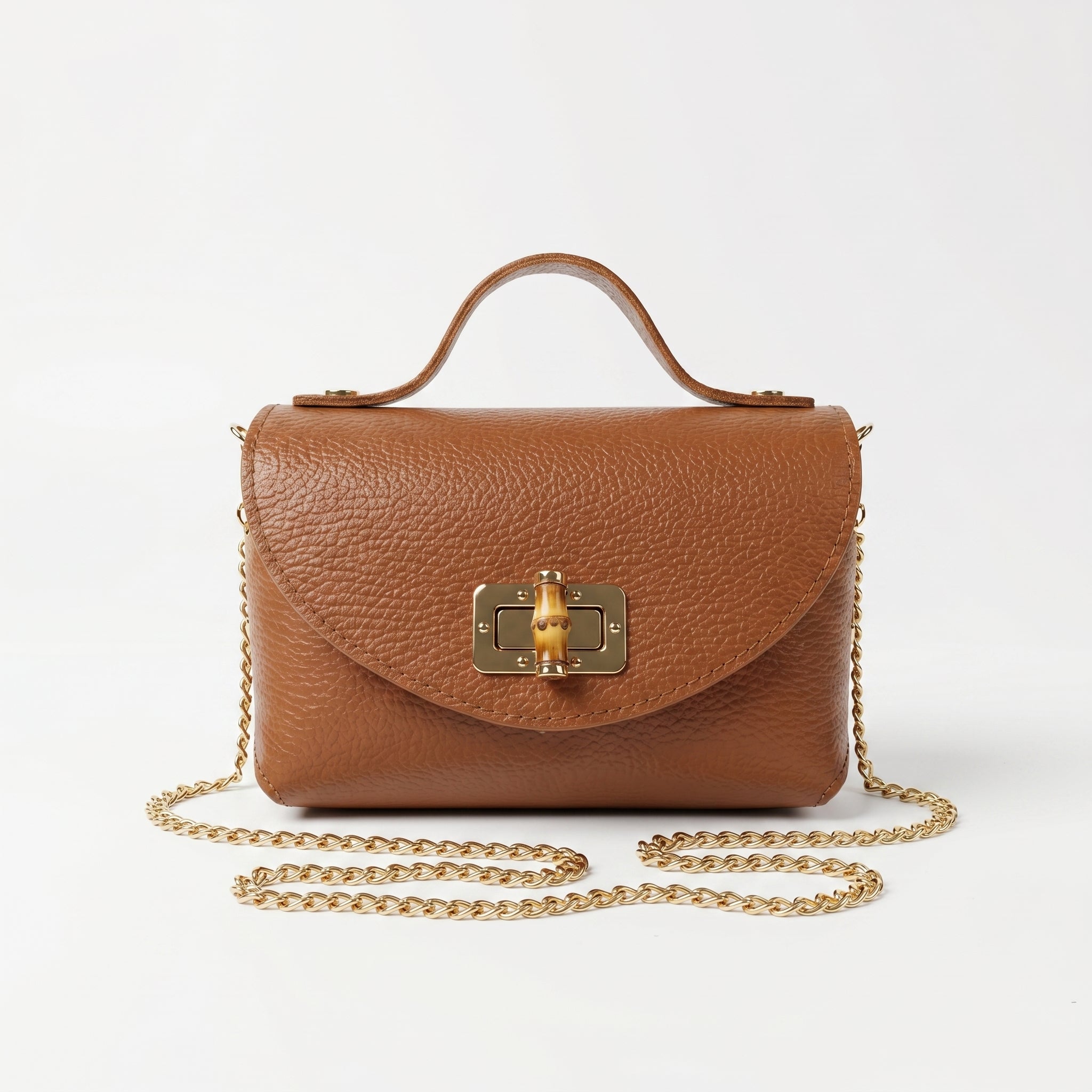 Amina mini borsa donna vera pelle con catena dorata – vista 1