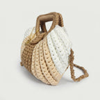 Oliva Borsa a Mano a Bolla in Corda di Cotone Intrecciata con Tracolla a Catena - Stile Donna Bags