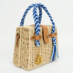 Anita Borsa a Cestino in Rafia con Manico Intrecciato e Tracolla - Stile Donna Bags