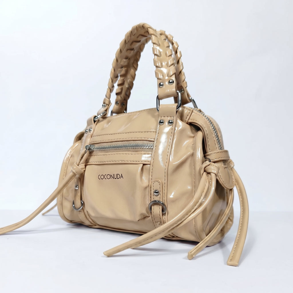 Coconuda mini bauletto ecopelle con manici intrecciati e frange – vista supplementare 2