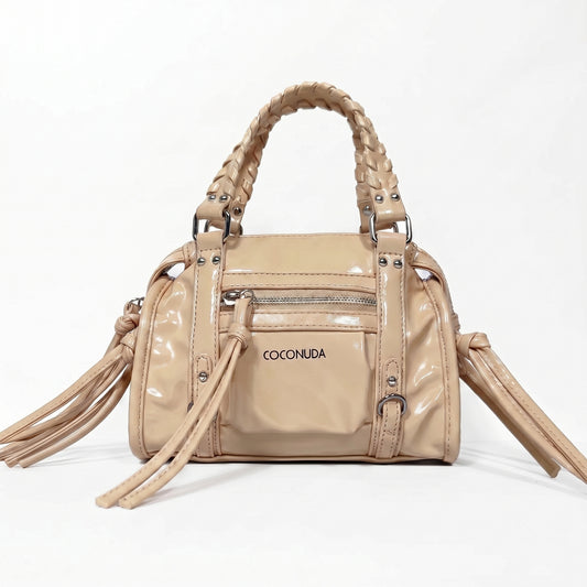 Coconuda Mini bauletto de mujer con asas trenzadas y flecos