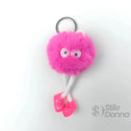 Charm per Borsa Pom Pom con Personaggio in Pelliccia Sintetica - Stile Donna Bags