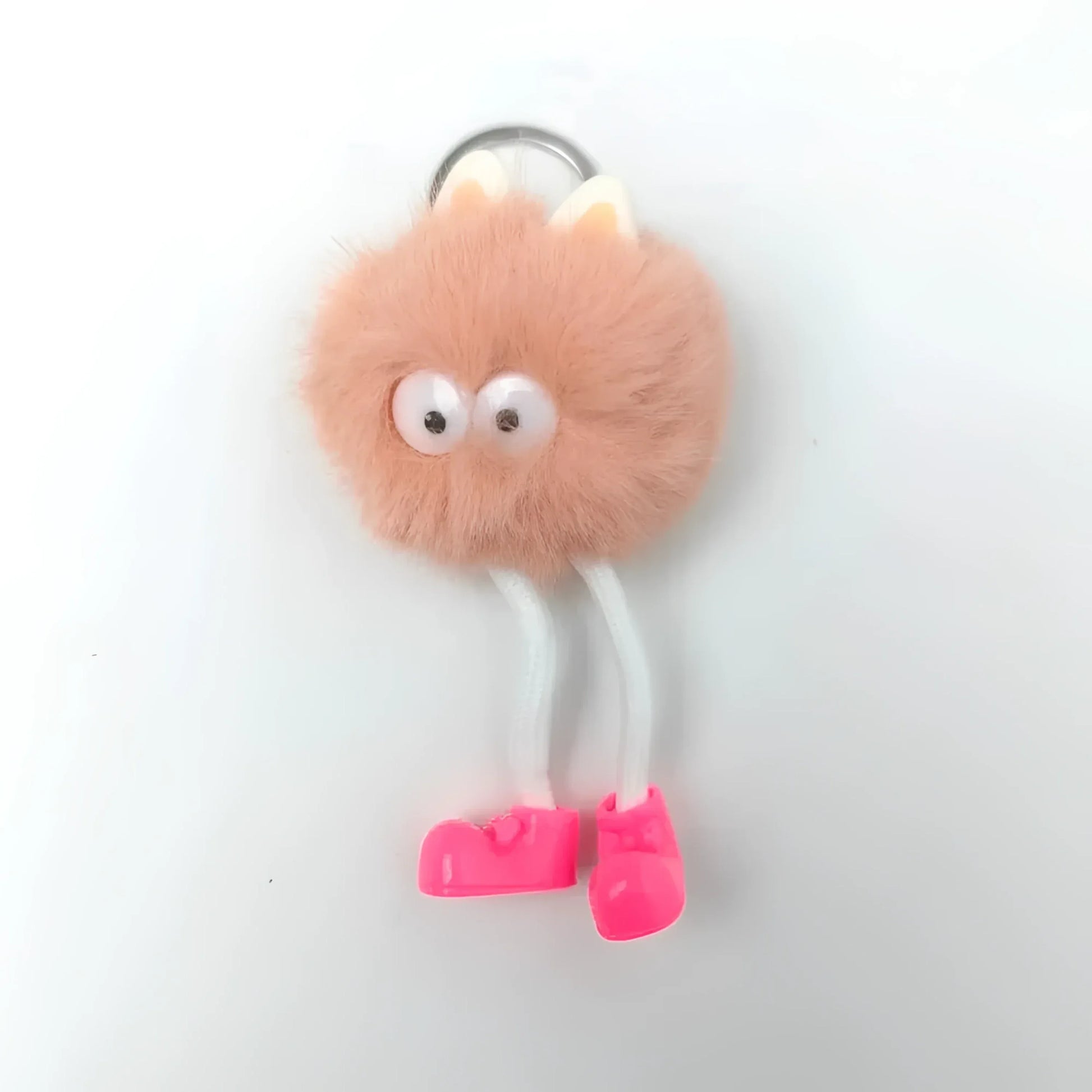 Stile Donna charm per borsa pom pom personaggio pelliccia sintetica cachi – dettaglio