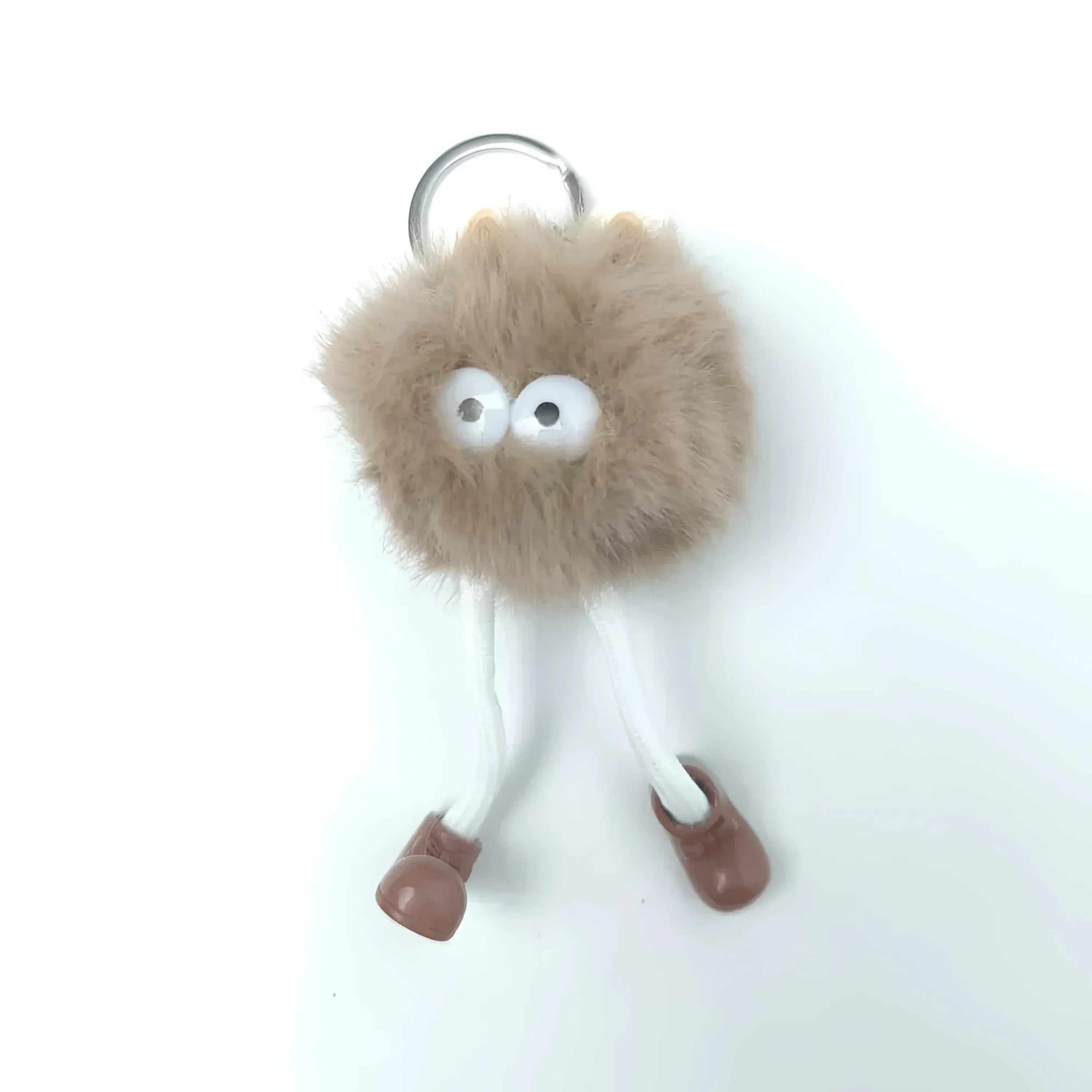Stile Donna charm per borsa pom pom personaggio pelliccia sintetica grigio – portachiavi