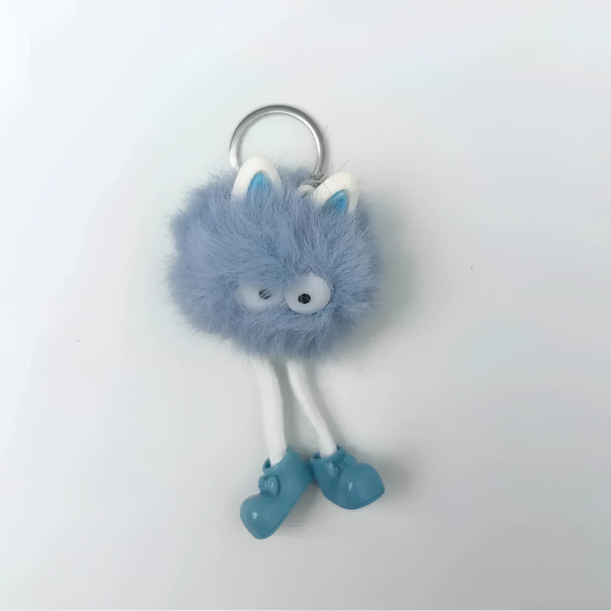 Stile Donna charm per borsa pom pom pelliccia sintetica blu – vista supplementare