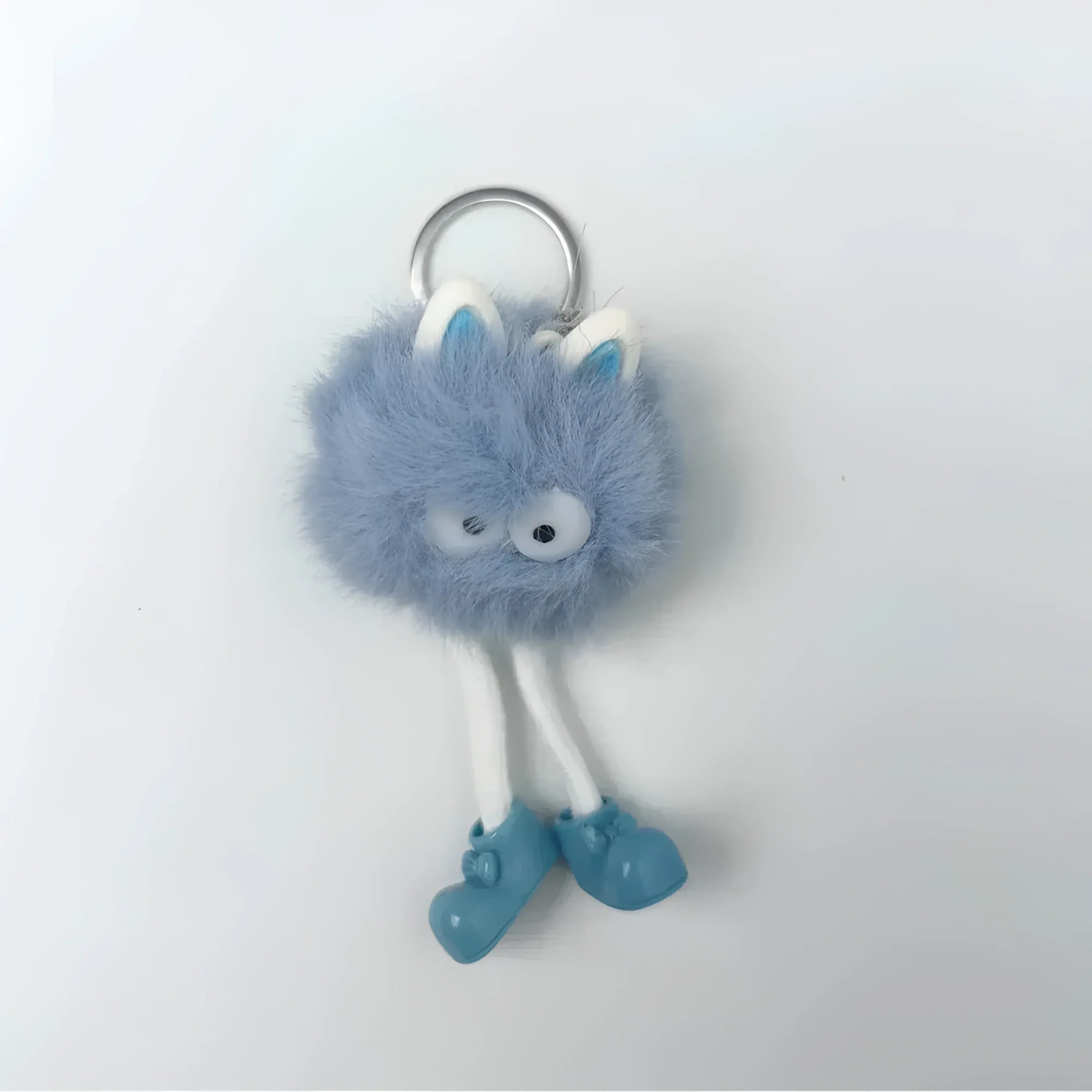 Stile Donna charm per borsa pom pom pelliccia sintetica blu – vista supplementare