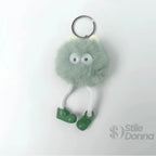 Charm per Borsa Pom Pom con Personaggio in Pelliccia Sintetica - Stile Donna Bags