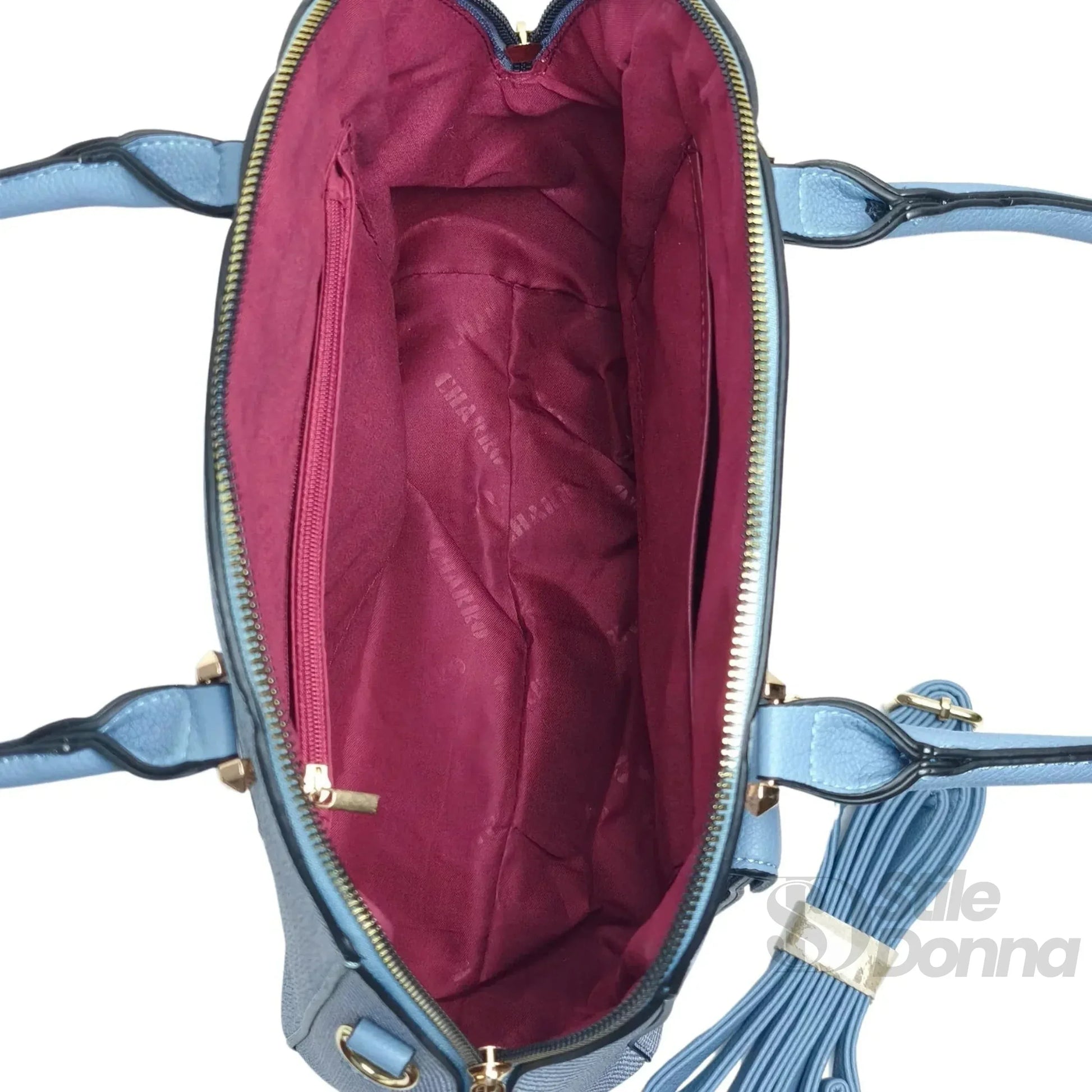 Charro borsa strutturata ecopelle azzurra finta pelle – vista dall'alto