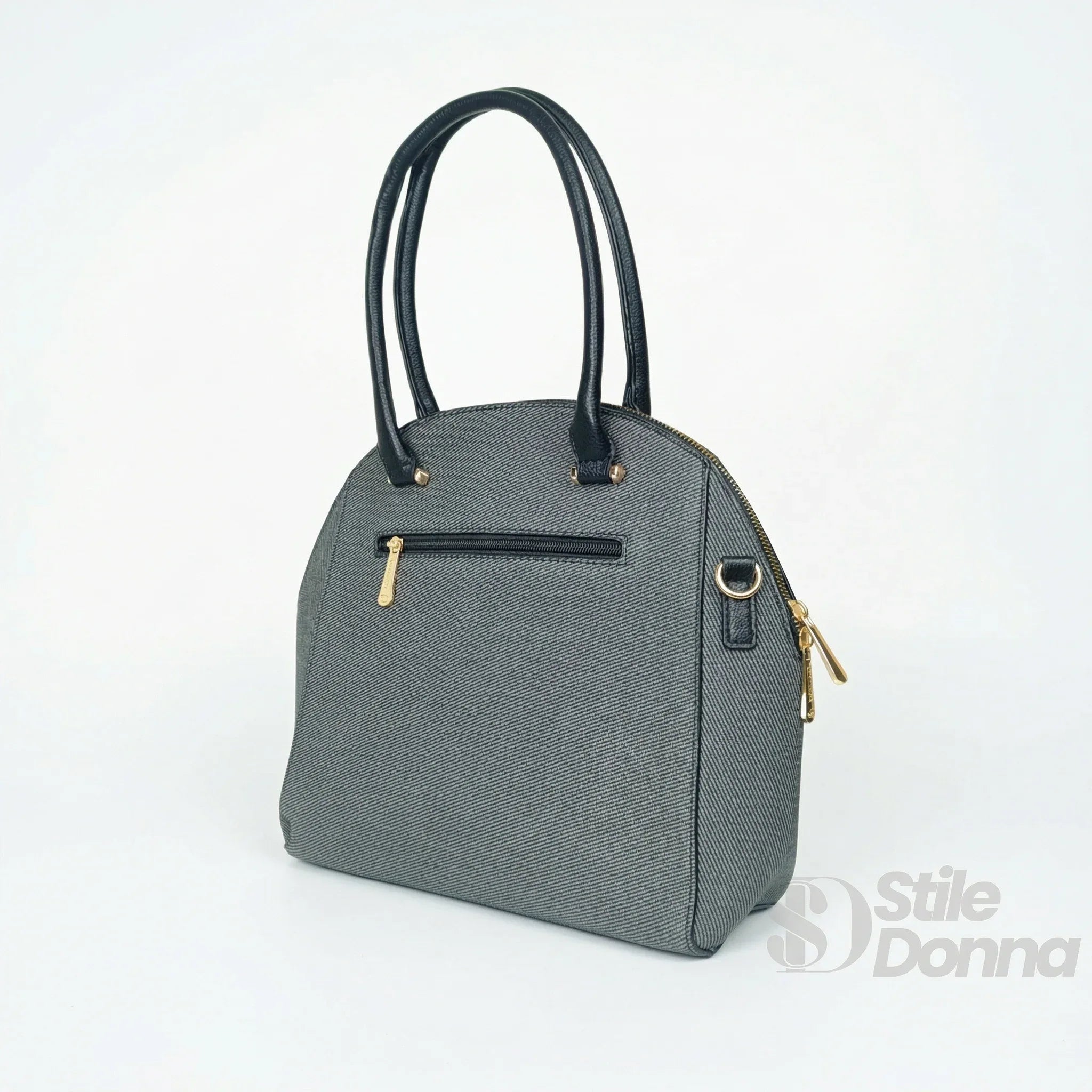 Charro borsa strutturata ecopelle azzurra donna – borsa indossata