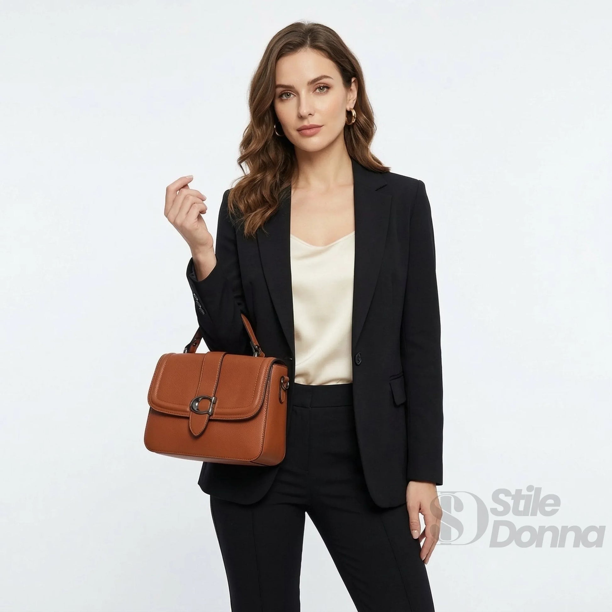 Charro borsa a spalla rigida ecopelle design minimalista – vista posteriore