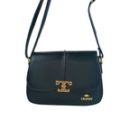 Charro Borsa a Tracolla in Ecopelle Nera con Chiusura Logo - Stile Donna Bags
