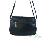 Charro Borsa a Tracolla in Ecopelle Nera con Chiusura Logo - Stile Donna Bags