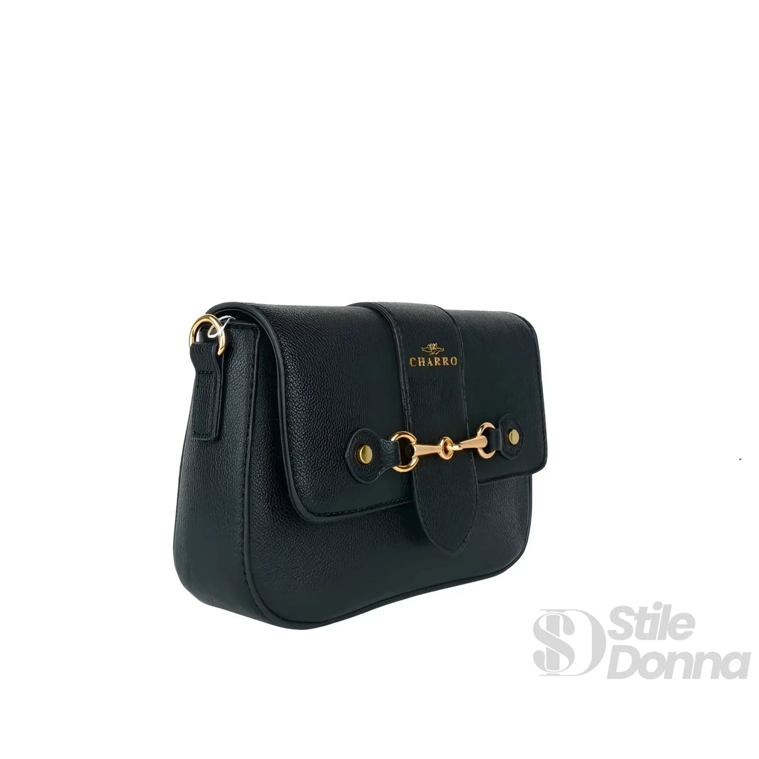 Charro — Borsa a Tracolla Crossbody in Ecopelle con Finiture Dorate