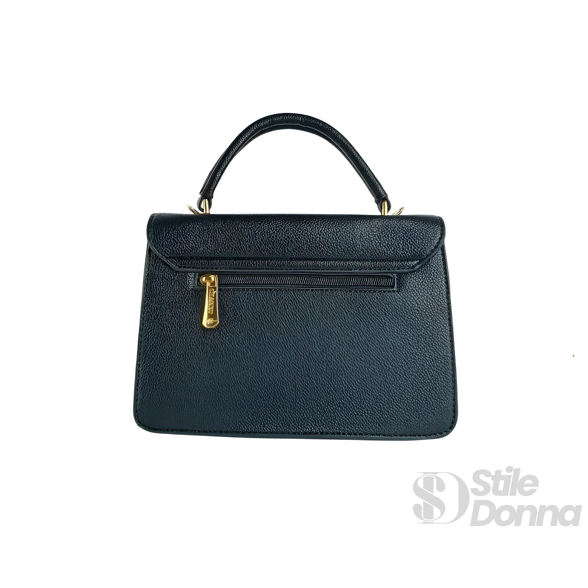 Charro borsa ecopelle nera testurizzata con tracolla – interno e tasche