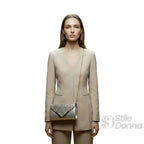 Clutch Busta Argentata da Sera in Strass e Microfibra - Stile Donna Bags