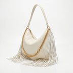 Coconuda Borsa Hobo a Tracolla con Frange e Dettagli Dorati - Stile Donna Bags