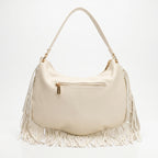 Coconuda Borsa Hobo a Tracolla con Frange e Dettagli Dorati - Stile Donna Bags