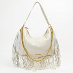 Coconuda Borsa Hobo a Tracolla con Frange e Dettagli Dorati - Stile Donna Bags