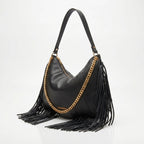 Coconuda Borsa Hobo a Tracolla con Frange e Dettagli Dorati - Stile Donna Bags