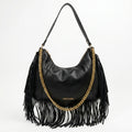 Coconuda Borsa Hobo a Tracolla con Frange e Dettagli Dorati - Stile Donna Bags