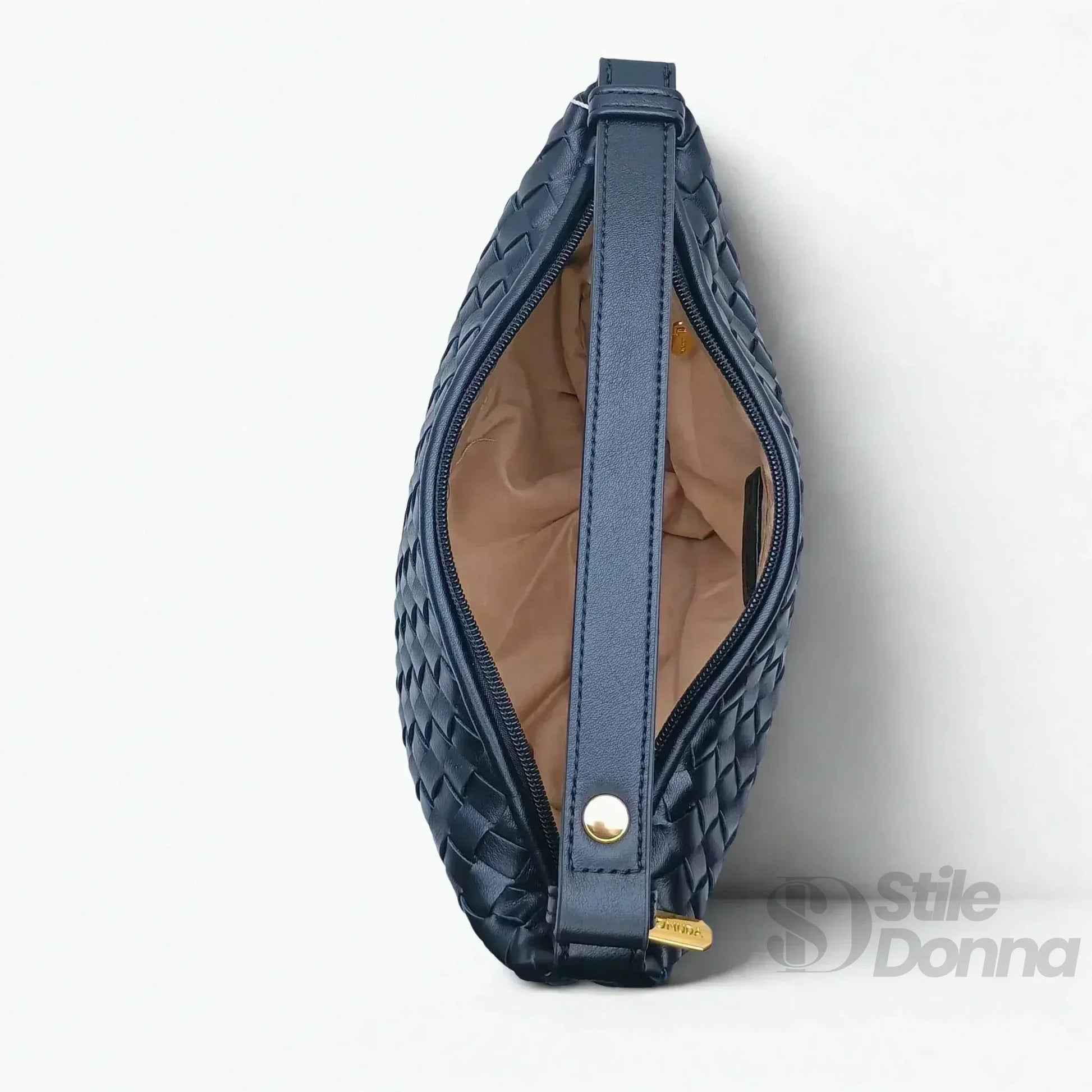 Coconuda borsa intrecciata ecopelle nera clutch – vista supplementare
