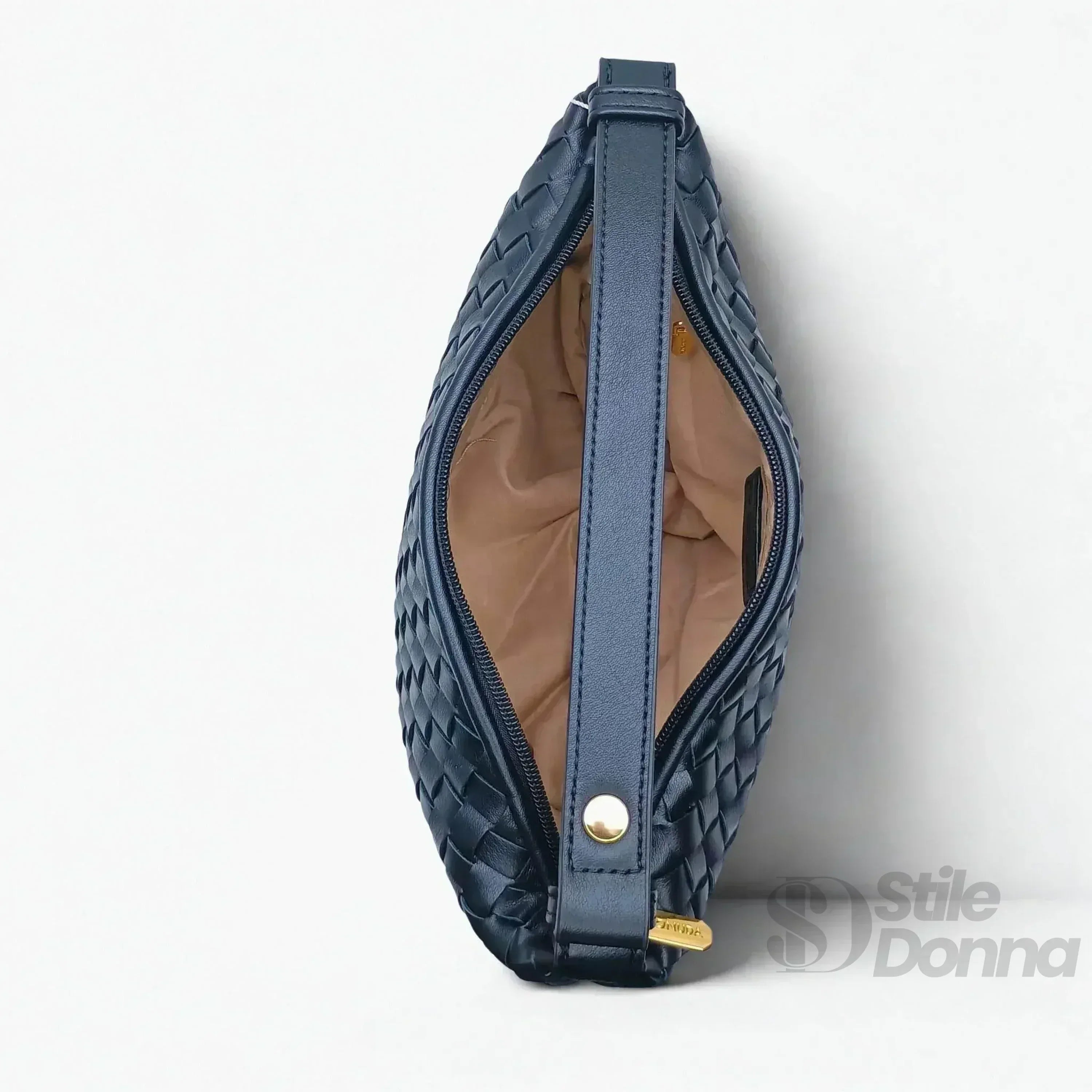 Coconuda borsa intrecciata ecopelle nera clutch – vista supplementare