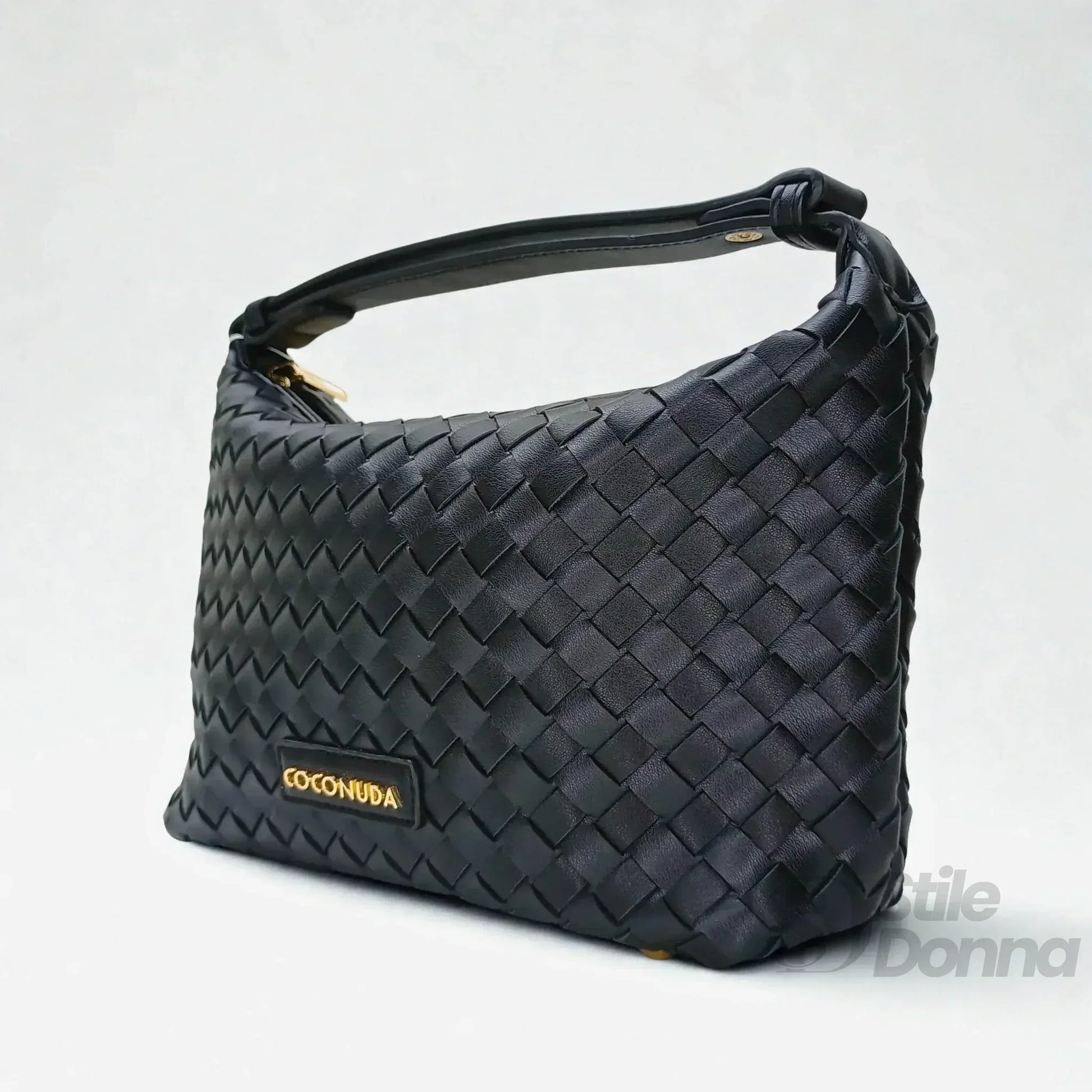 Coconuda borsa intrecciata ecopelle nera hobo – vista supplementare angolo