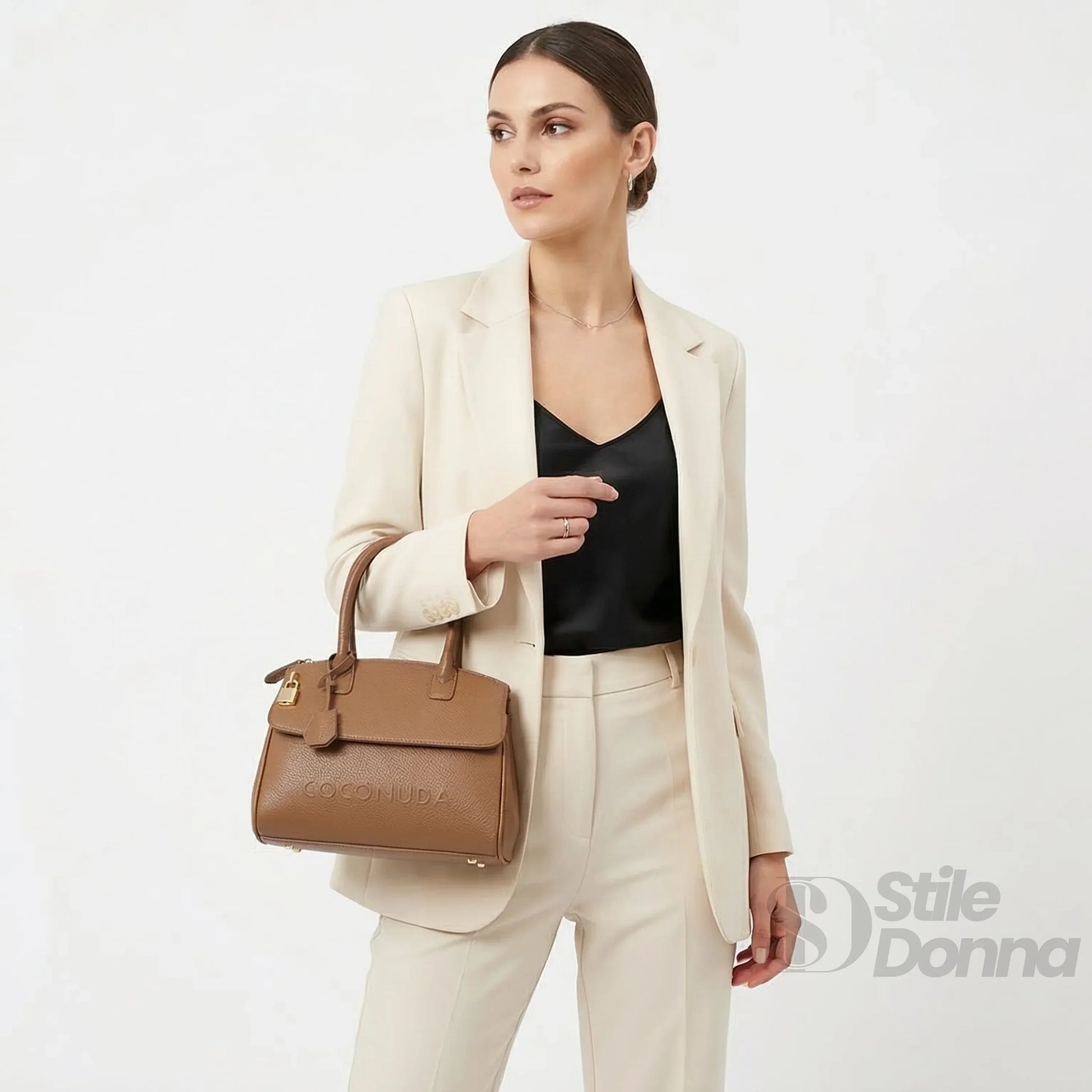 Coconuda borsa a mano ecopelle con tracolla regolabile donna – borsa indossata
