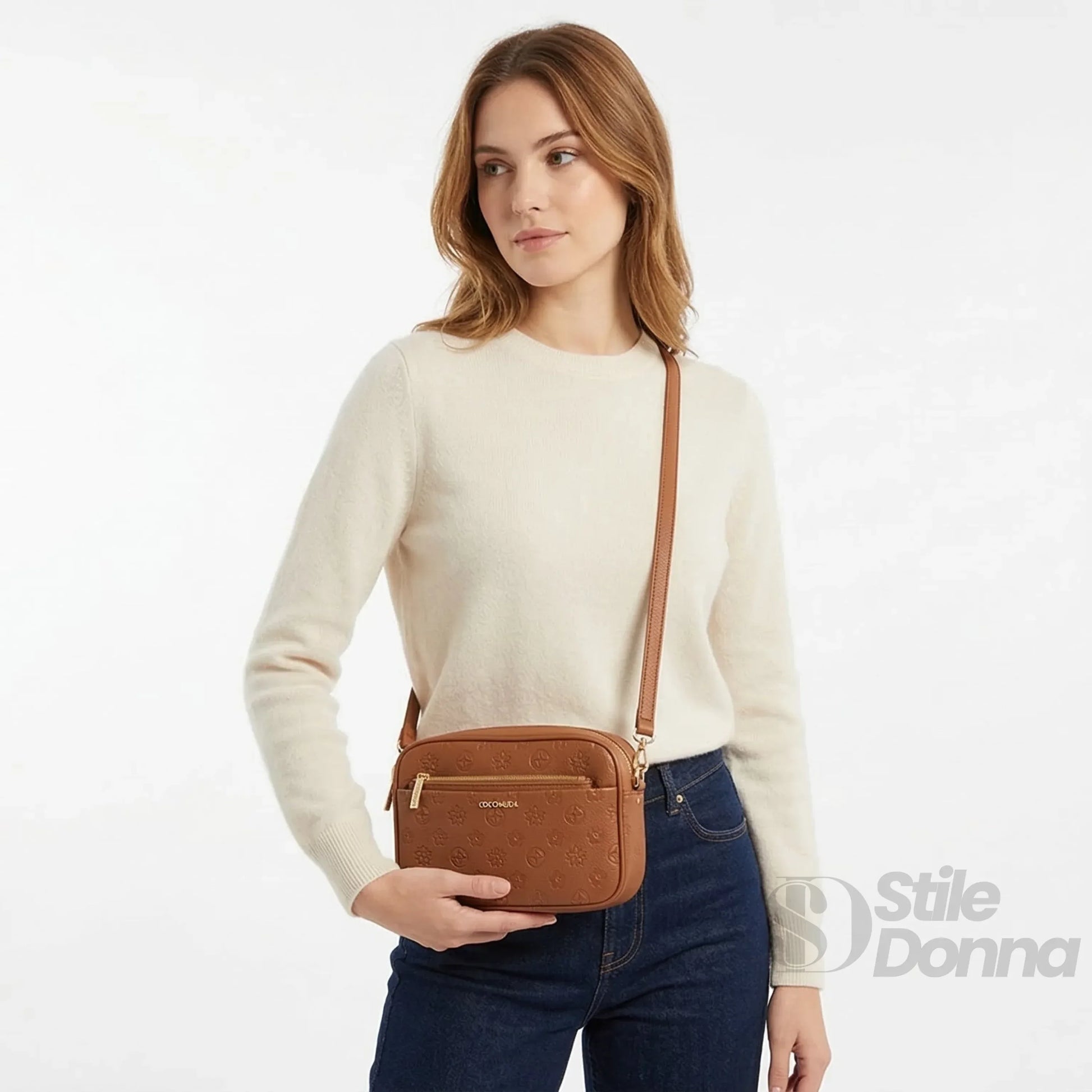 Coconuda borsa a tracolla ecopelle marrone crossbody – vista laterale