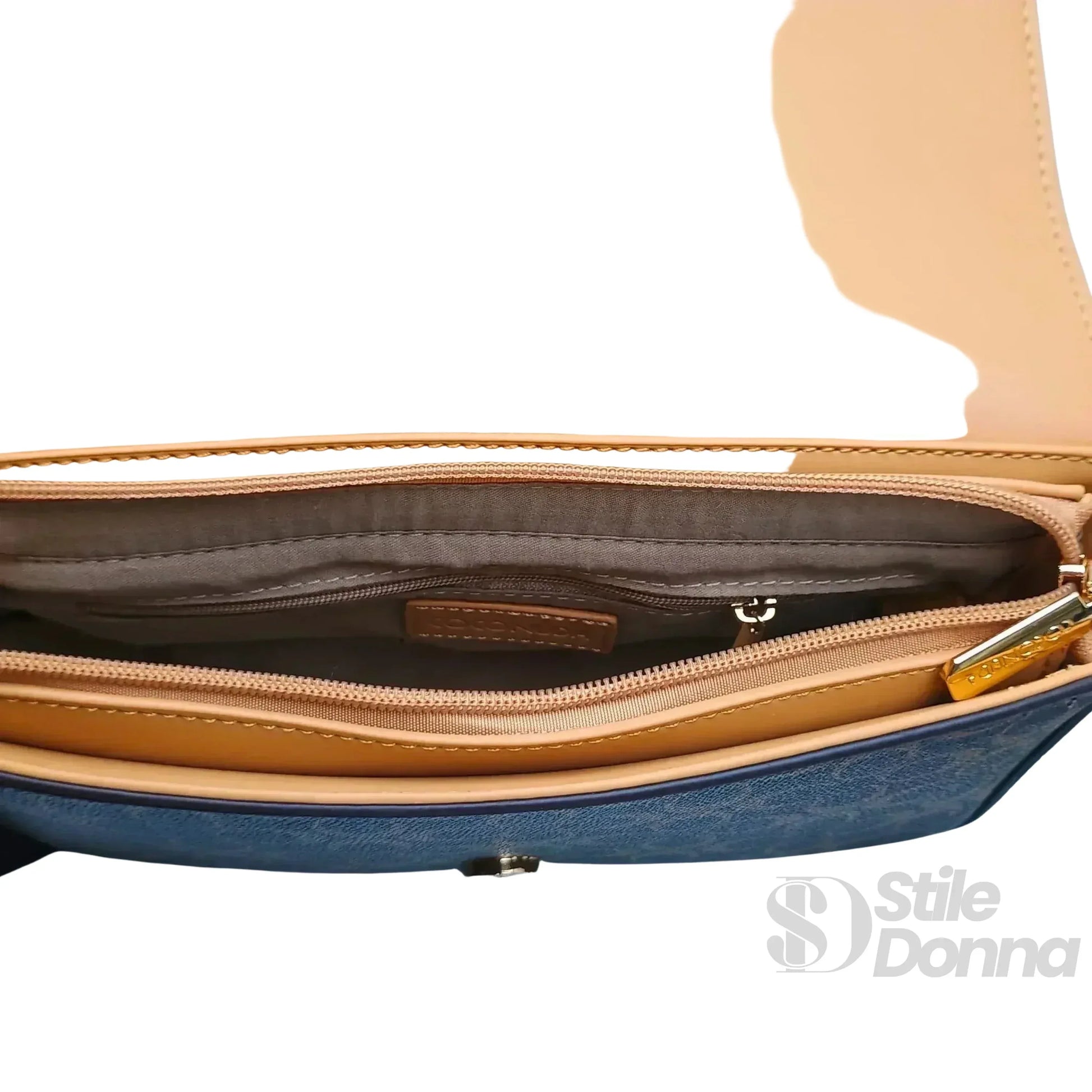 Coconuda borsa a tracolla ecopelle marrone caffè – interno e tasche
