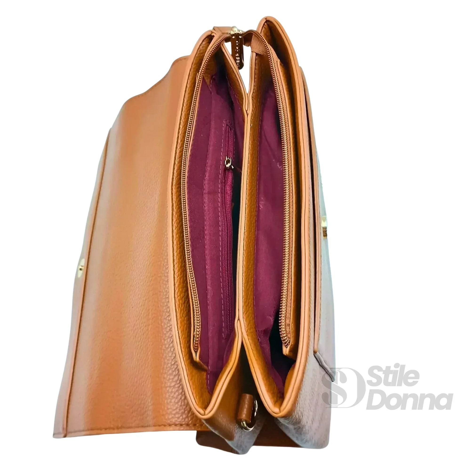 Coconuda pochette ecopelle marrone – dettaglio manico