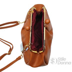 Coconuda Pochette in Ecopelle Marrone con Chiusura a Scatto e Tracolla - Stile Donna Bags